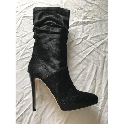 Pre-owned Brian Atwood Black Pony-style Calfskin Boots