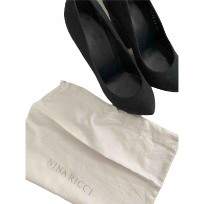 Pre-owned Nina Ricci Black Suede Heels
