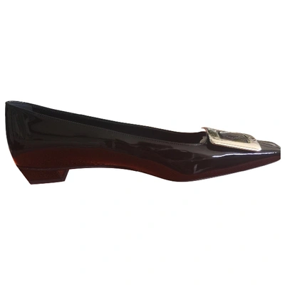 Pre-owned Roger Vivier Belle Vivier Black Patent Leather Ballet Flats