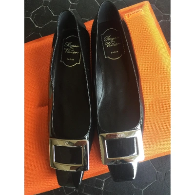 Pre-owned Roger Vivier Belle Vivier Black Patent Leather Ballet Flats