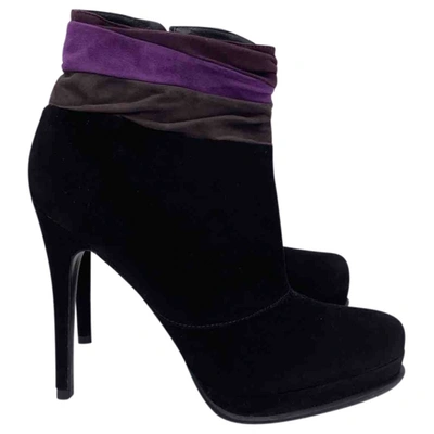 Pre-owned Diane Von Furstenberg Ankle Boots In Black