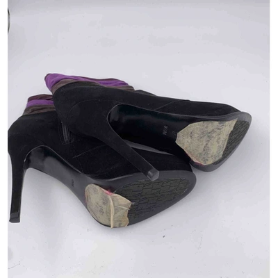 Pre-owned Diane Von Furstenberg Ankle Boots In Black