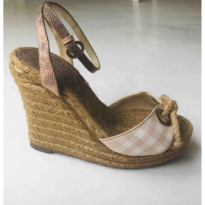 Pre-owned Burberry Cloth Sandal In Pink
