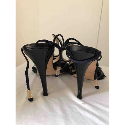 ELISABETTA FRANCHI Pre-owned Patent Leather Sandals In Blue