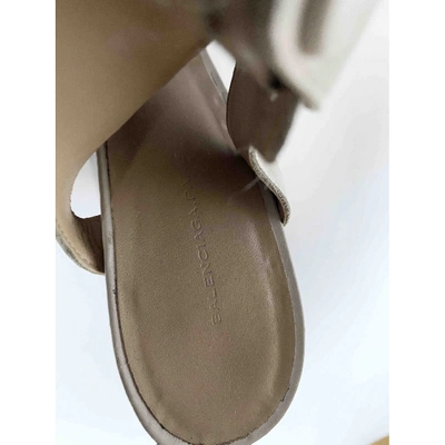 Pre-owned Balenciaga Leather Sandals In Beige