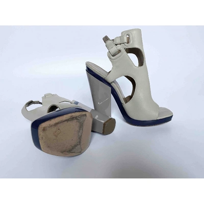 Pre-owned Balenciaga Leather Sandals In Beige