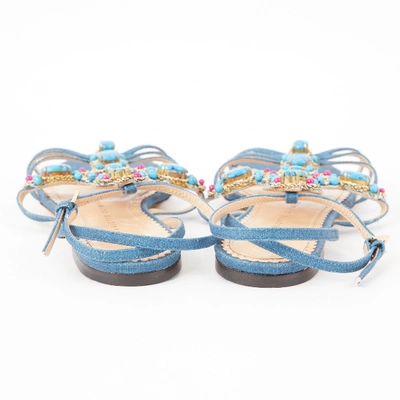 Pre-owned Charlotte Olympia Cloth Sandal In Blue