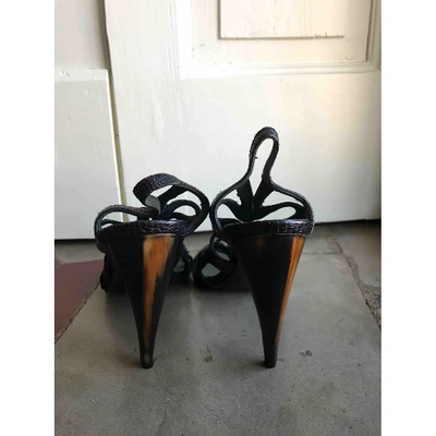 Pre-owned Alexander Mcqueen Leather Sandals In Black