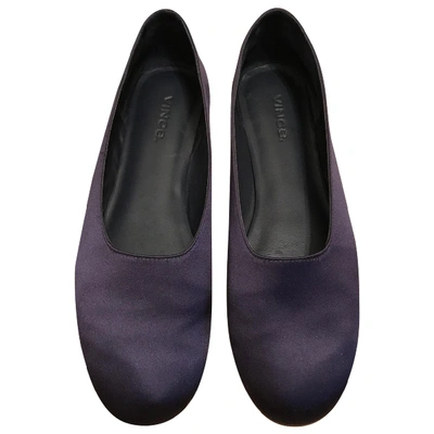 Pre-owned Vince Cloth Ballet Flats In Navy