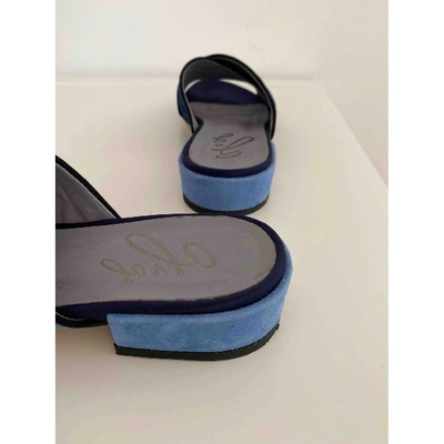 Pre-owned Paola D'arcano Blue Suede Sandals