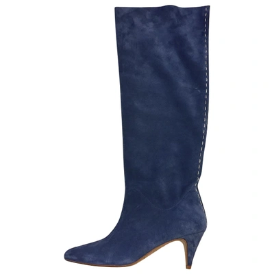 Pre-owned Amélie Pichard Blue Velvet Boots