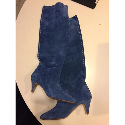 Pre-owned Amélie Pichard Blue Velvet Boots