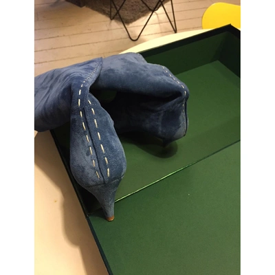 Pre-owned Amélie Pichard Blue Velvet Boots