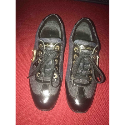 Pre-owned Dolce & Gabbana Black Cloth Trainers