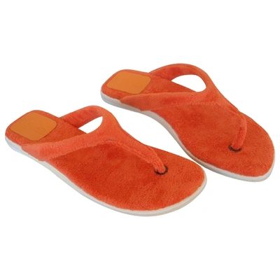 Pre-owned Malo Leather Flip Flops In Orange