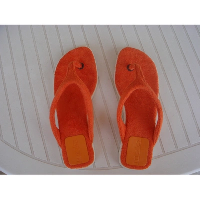 Pre-owned Malo Leather Flip Flops In Orange
