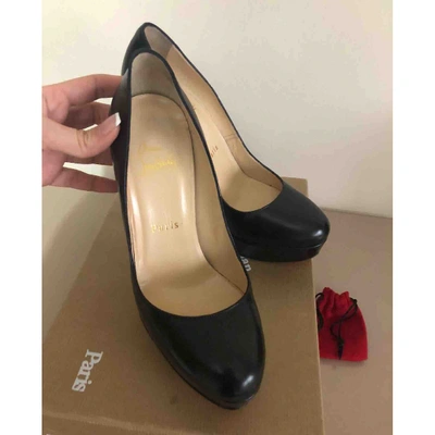 Pre-owned Christian Louboutin Bianca Black Leather Heels