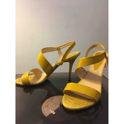 Pre-owned Atelier Mercadal Patent Leather Sandals In Yellow