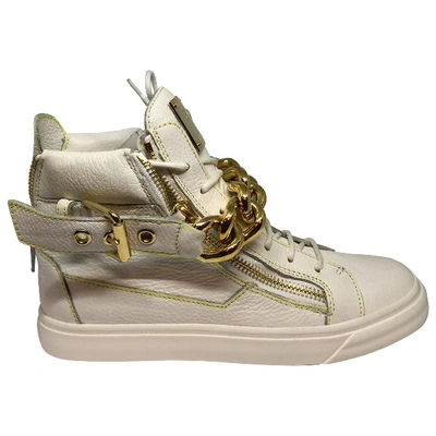 Pre-owned Giuseppe Zanotti Leather Trainers In White