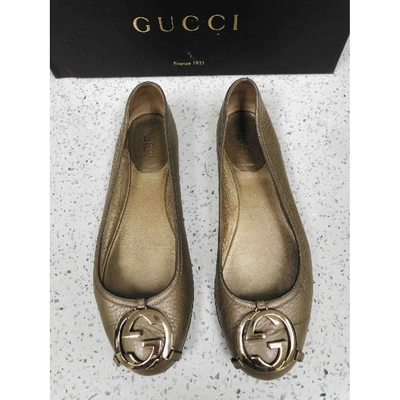 Pre-owned Gucci Leather Flats