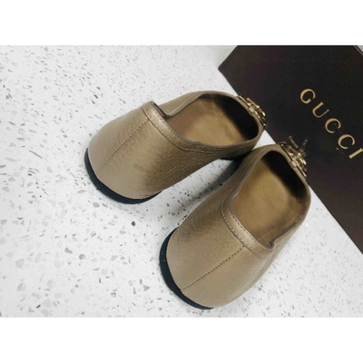 Pre-owned Gucci Leather Flats