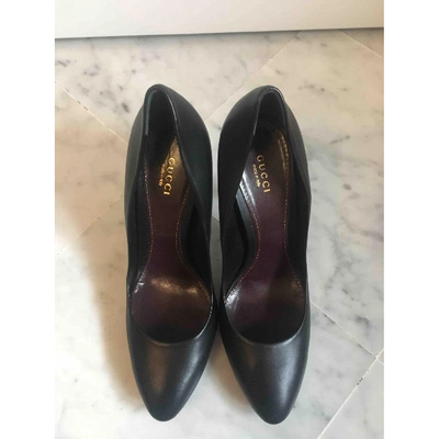Pre-owned Gucci Black Leather Heels