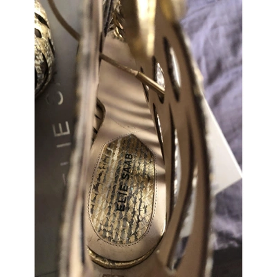 Pre-owned Elie Saab Leather Sandals In Gold