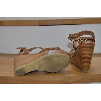 Pre-owned Mellow Yellow Leather Sandals In Camel