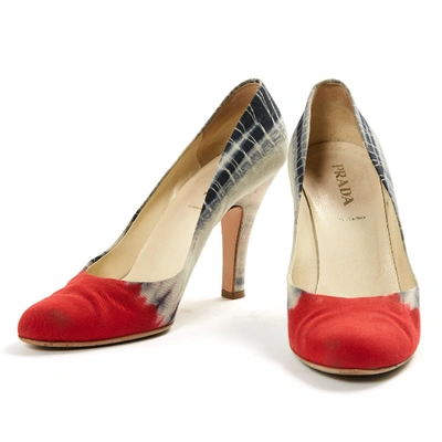 Pre-owned Prada Cloth Heels In Multicolour