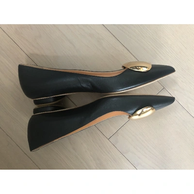 Pre-owned Rupert Sanderson Leather Flats In Black