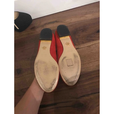 Pre-owned Charlotte Olympia Flats In Red