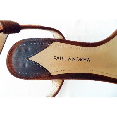 Pre-owned Paul Andrew Heels In Camel