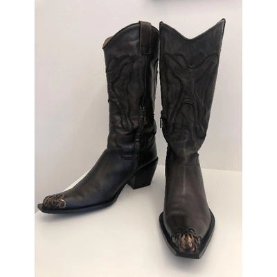 Pre-owned Pinko Brown Leather Boots