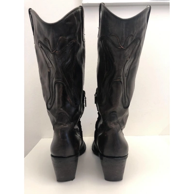 Pre-owned Pinko Brown Leather Boots