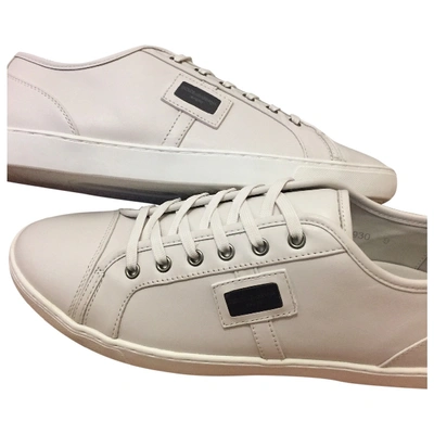 Pre-owned Dolce & Gabbana White Leather Trainers
