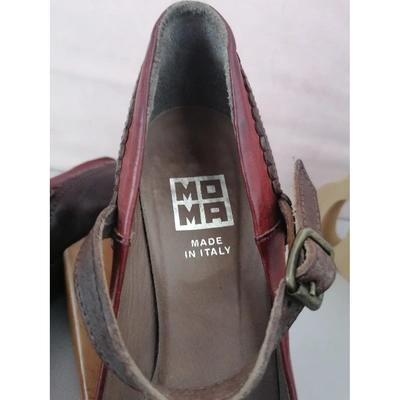 Pre-owned Moma Leather Heels In Burgundy