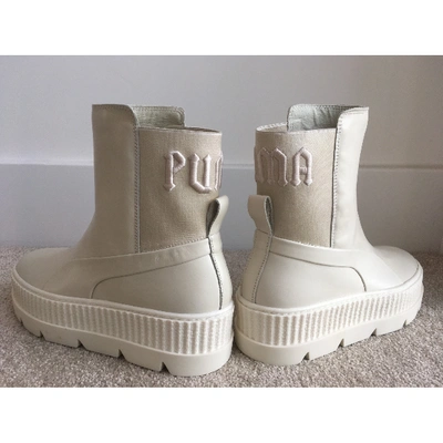 Pre-owned Fenty X Puma Beige Leather Ankle Boots
