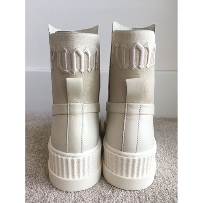 Pre-owned Fenty X Puma Beige Leather Ankle Boots