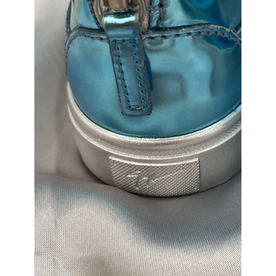 GIUSEPPE ZANOTTI Pre-owned Donna Patent Leather Trainers In Blue