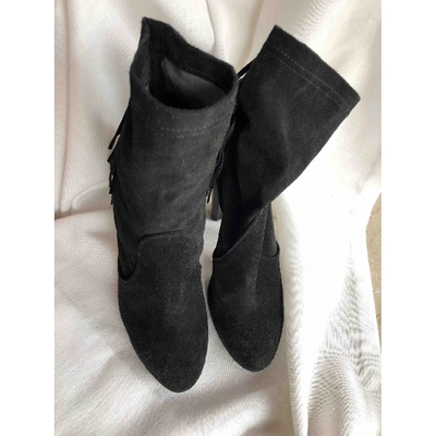 Pre-owned Just Cavalli Ankle Boots In Black