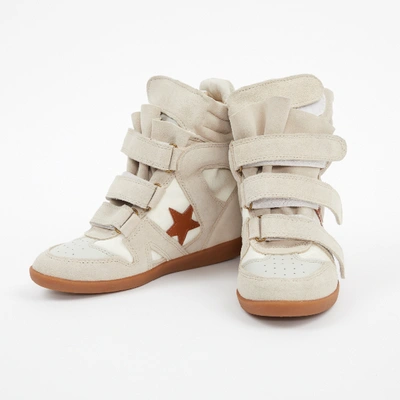 Pre-owned Isabel Marant Bayley Ecru Suede Trainers