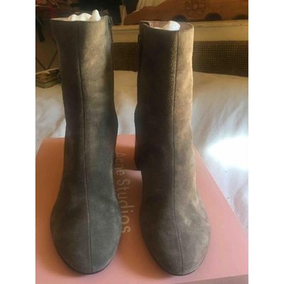 Pre-owned Acne Studios Ankle Boots In Grey