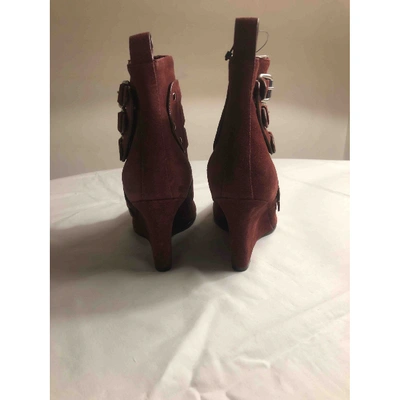 Pre-owned Tabitha Simmons Ankle Boots In Burgundy