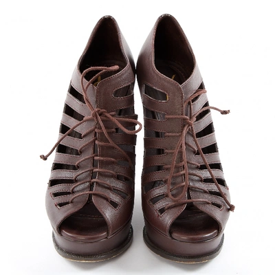 Pre-owned Saint Laurent Leather Heels In Brown