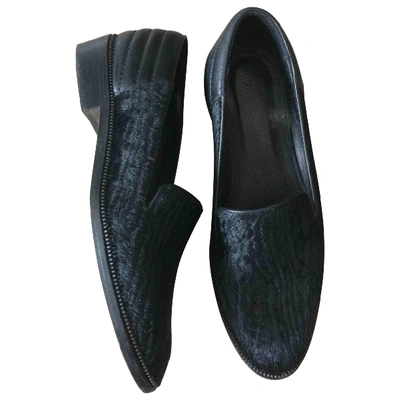 Pre-owned The Kooples Black Pony-style Calfskin Flats