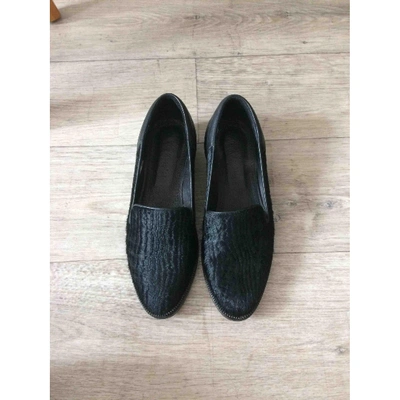 Pre-owned The Kooples Black Pony-style Calfskin Flats