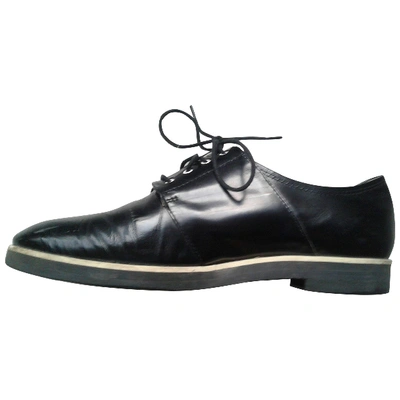 Pre-owned Claudie Pierlot Leather Lace Ups In Black