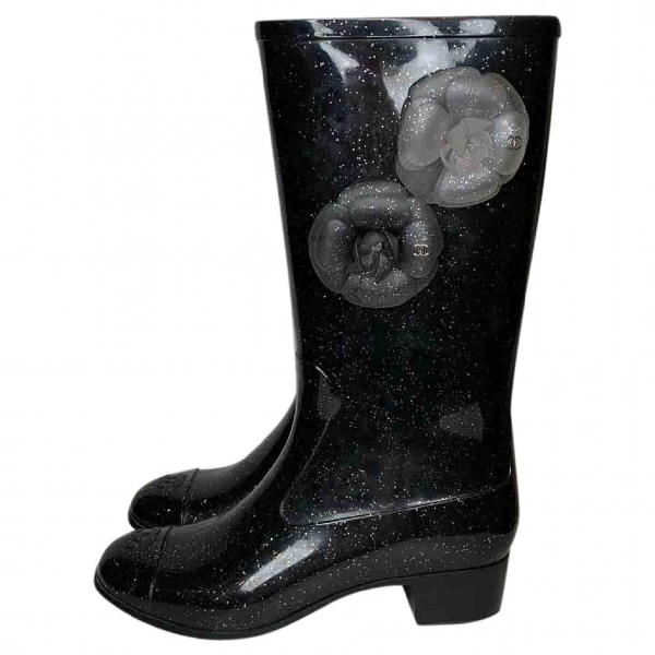 chanel rubber boots