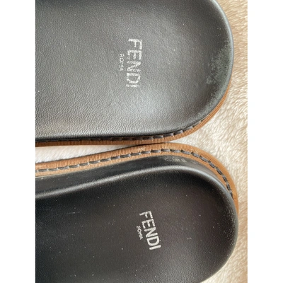 Pre-owned Fendi Black Shearling Sandals