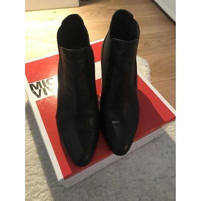Pre-owned Michel Vivien Black Leather Ankle Boots